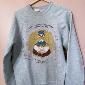 Vintage 90s Grandma Mother Goose sweatshirt in heather green